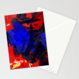 Red Blue Stationery Card