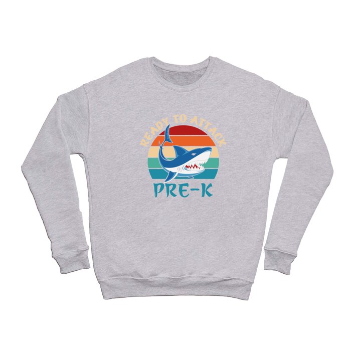Ready to attack PRE-K with shark and sunset Crewneck Sweatshirt