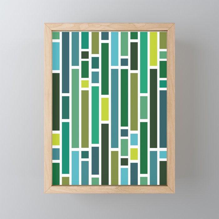 In the Meadow - Green Tiles Framed Mini Art Print