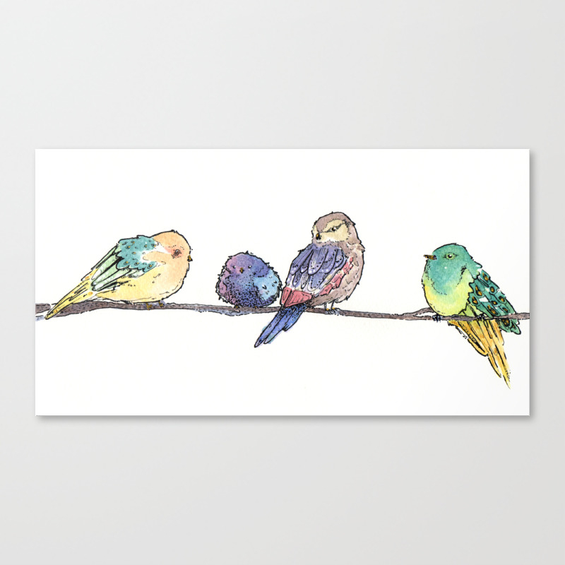 Colorful Birds Canvas Print By Paolacocchetto Society6