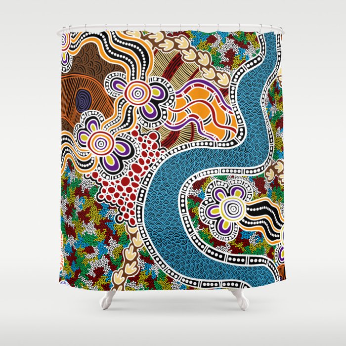 Authentic Aboriginal Art -  Shower Curtain