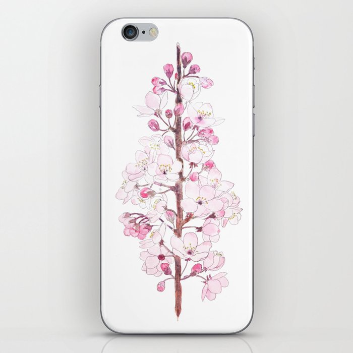 cherry blossom ink and watercolor 3 iPhone Skin