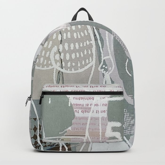 Dreaming layers of gray and green with typography  Backpack