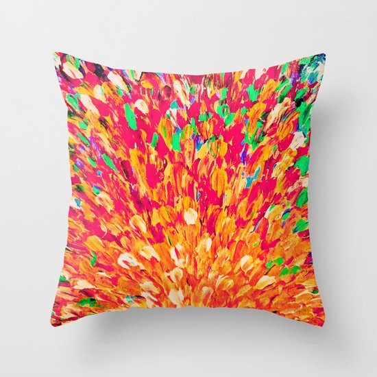 NEON SPLASH - WOW Intense Dash of Cheerful Color, Bold Water Waves Nature Lovers Modern Abstract Throw Pillow