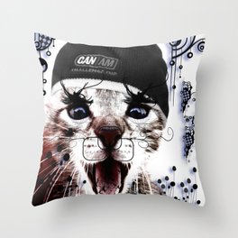 CRAZY CAT Throw Pillow