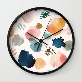 WILD WHIMS Abstract Watercolor Brush Strokes Wall Clock