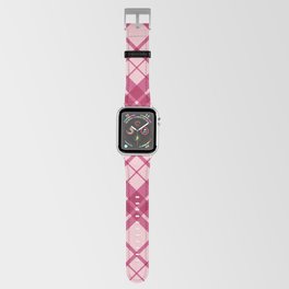 Deep pink diagonal gingham checked Apple Watch Band