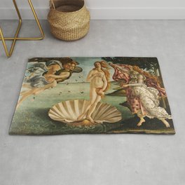 The Birth of Venus (Nascita di Venere) by Sandro Botticelli Area & Throw Rug