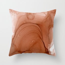 Rust Calming Abstract Painting Throw Pillow