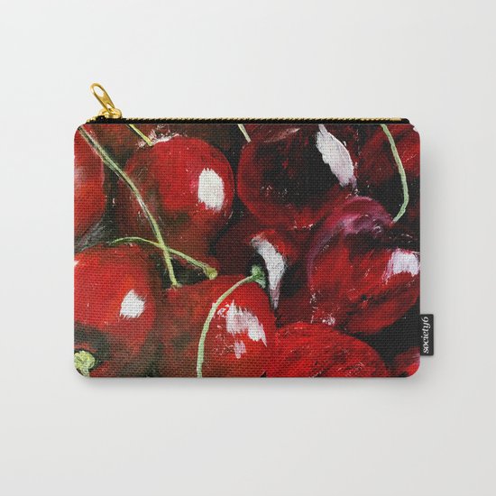 Cherries - Still Life In Acrylics Original Fine Art Carry-All Pouch