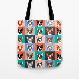 Boston Terriers tile pattern cute boston terrier puppies funny dog breed pet art gift for dog person Tote Bag