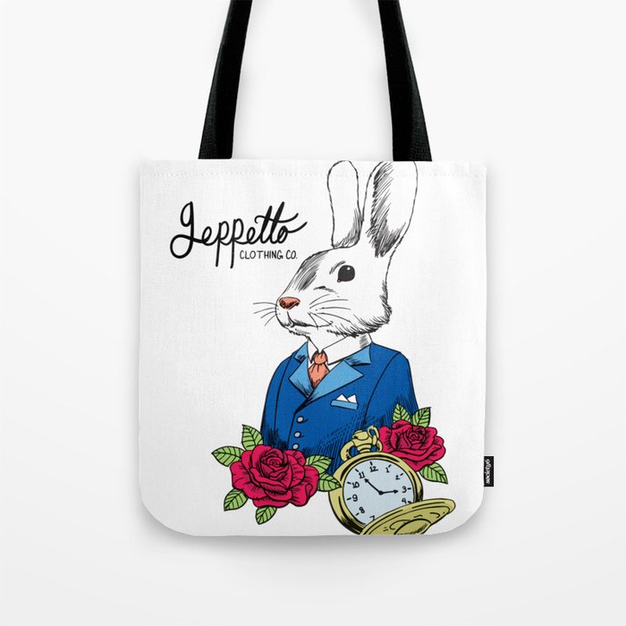 Geppetto White Rabbit Tote Bag