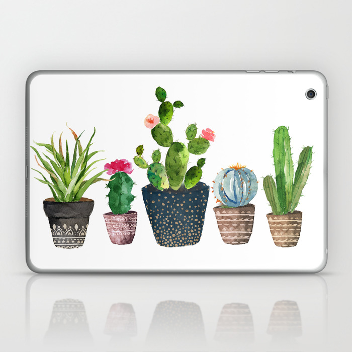 Watercolor Cactus Trio Hand Painted Cactus Print Laptop Ipad