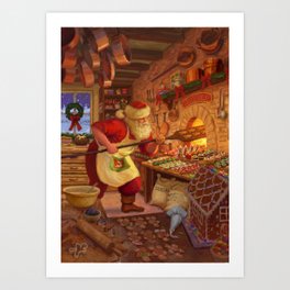 Santa's North Pole Bakery Art Print