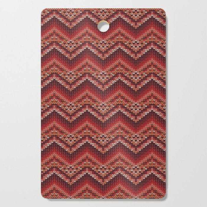 Red knitted zig zag pattern. Cutting Board by luciena ...
