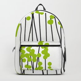 Hello Spring! Green/Black Retro Plants on White #decor #society6 #buyart Backpack