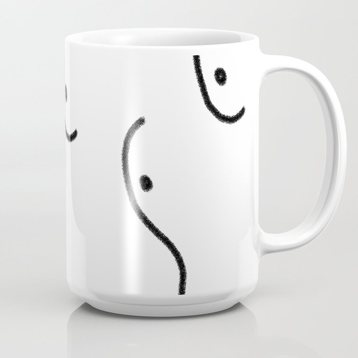 Boobs Feminine Aesthetic Art Coffee Mug by Miss Monroe Studio
