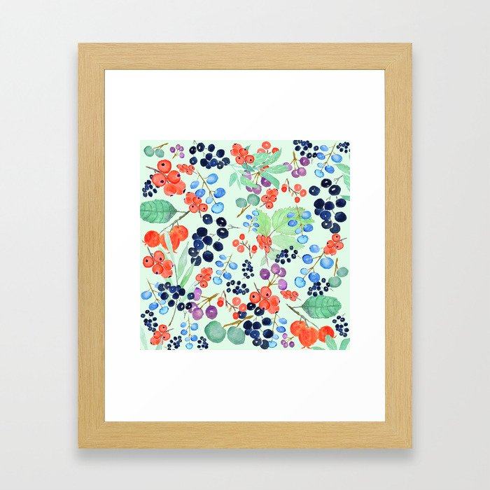joyful berries Framed Art Print