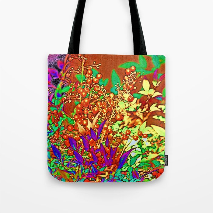 Colorful Leaves Twigs and Berries Tote Bag