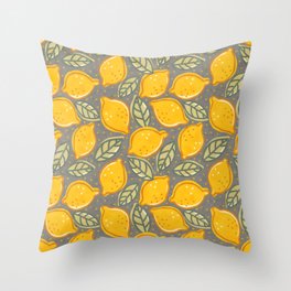 Funny lemon pattern Throw Pillow