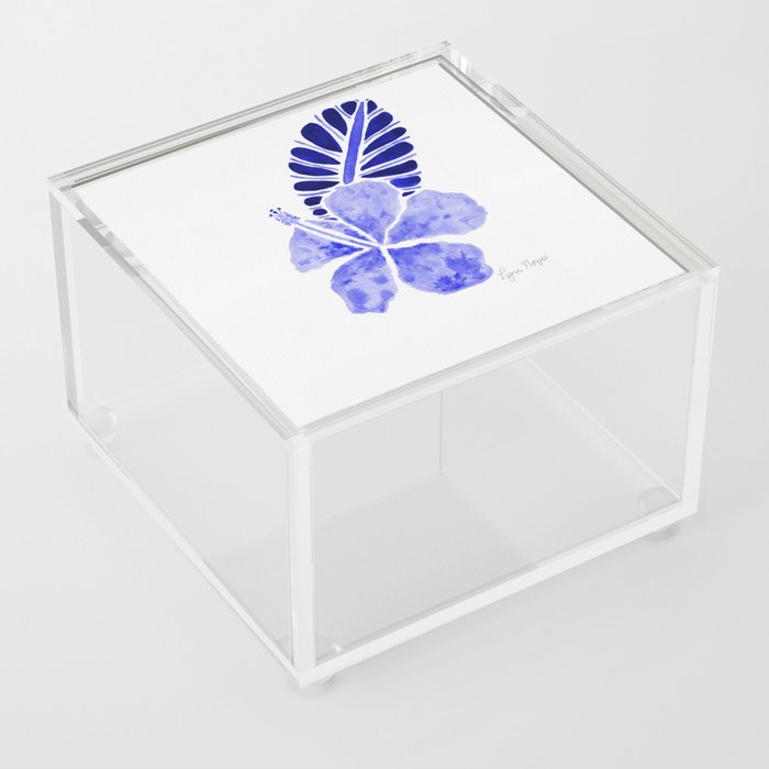 Hibiscus Tropical - Blue Acrylic Box
