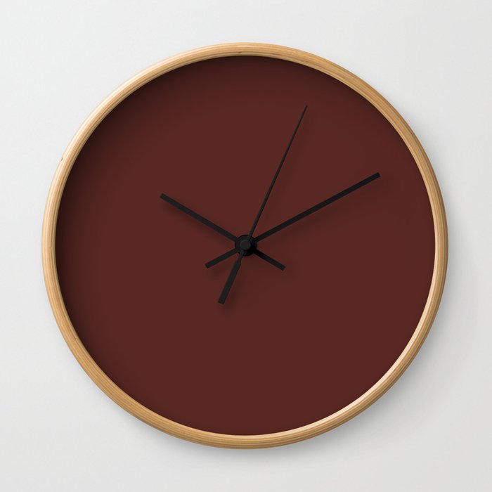 Colors of Autumn Maple Leaf Deep Dark Red Solid Color Wall Clock