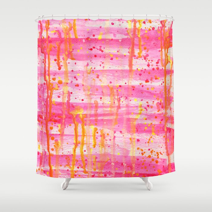 Confetti Abstract High Flow Acrylic Painting Shower Curtain