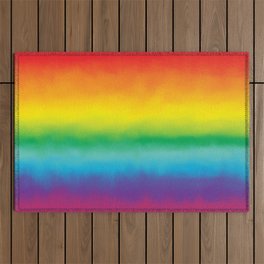 Watercolor Rainbow Outdoor Rug