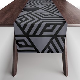 Black and Gray Modern Stripe Cube Tile Pattern - Diamond Vogel 2022 Popular Color Blackwater 1320 Table Runner