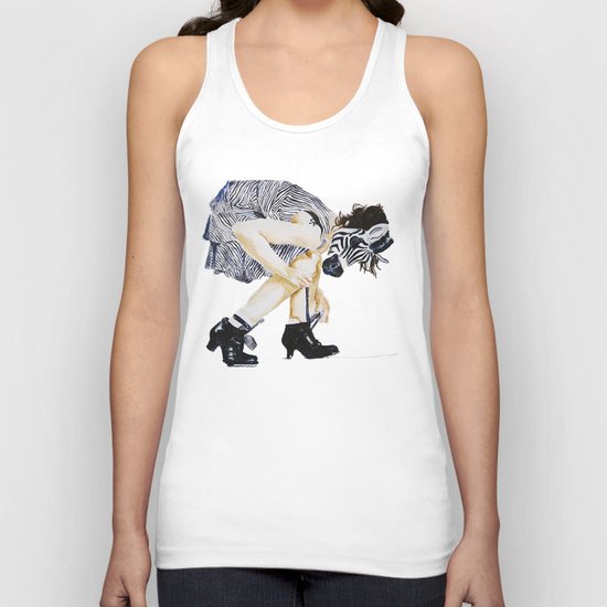 zebra girl Unisex Tank Top