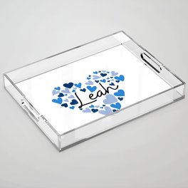 Leah, blue hearts Acrylic Tray