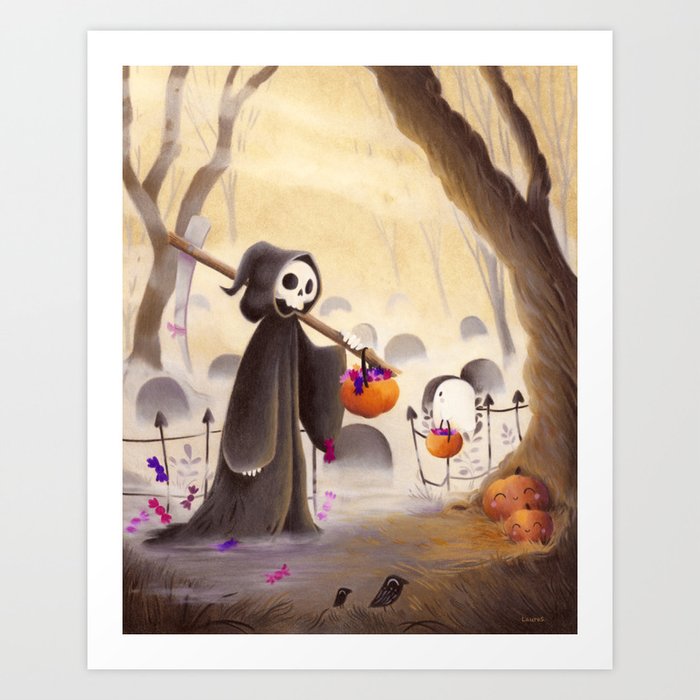 Meeting death Art Print