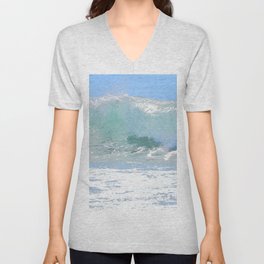 Pastel Wave V Neck T Shirt