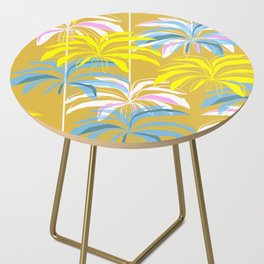 Palm Paradise Pattern - Ochre & blue Side Table