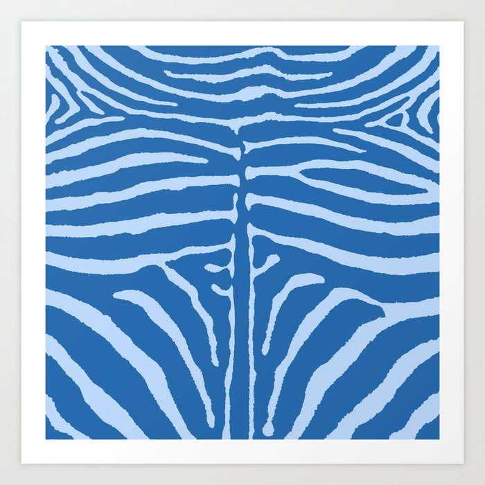 Blue on Blue Zebra 271 Art Print