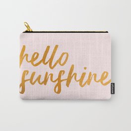 Hello sunshine - Gold and Pink Carry-All Pouch