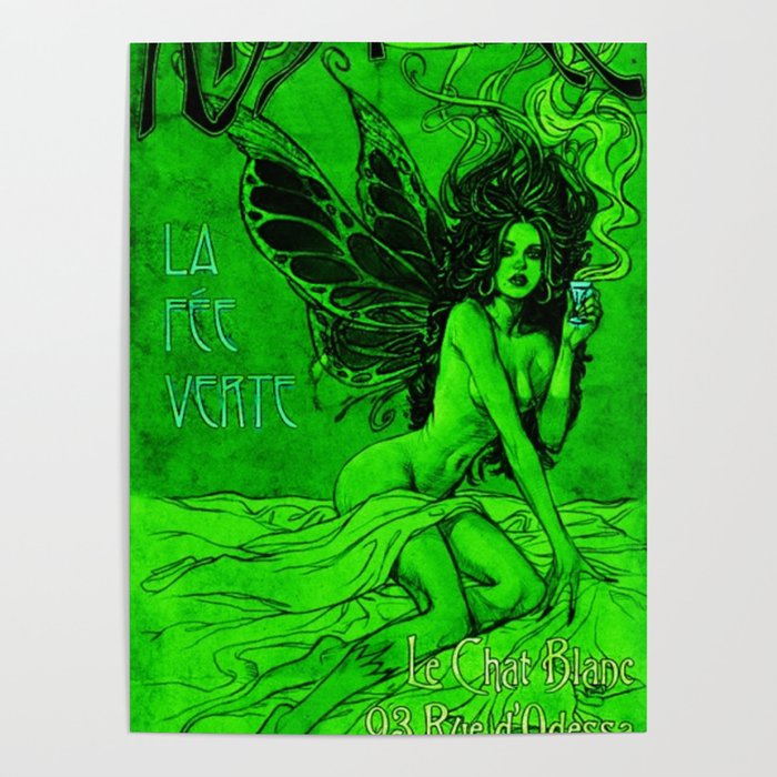 Vintage Parisian Green Fairy Absinthe Advertisement Poster Poster