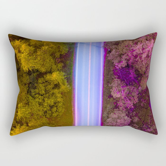 the purple road in the forest Rectangular Pillow