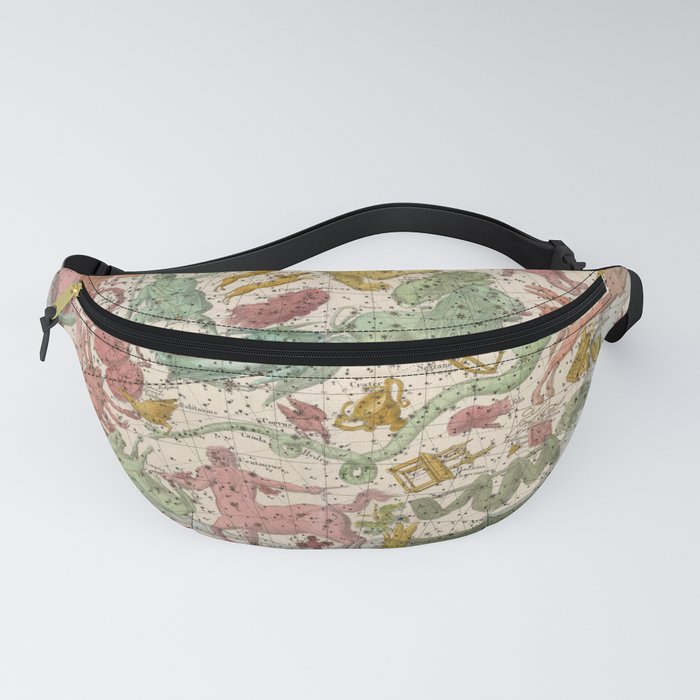 Libra Antique Astrology Zodiac Pictorial Map Fanny Pack