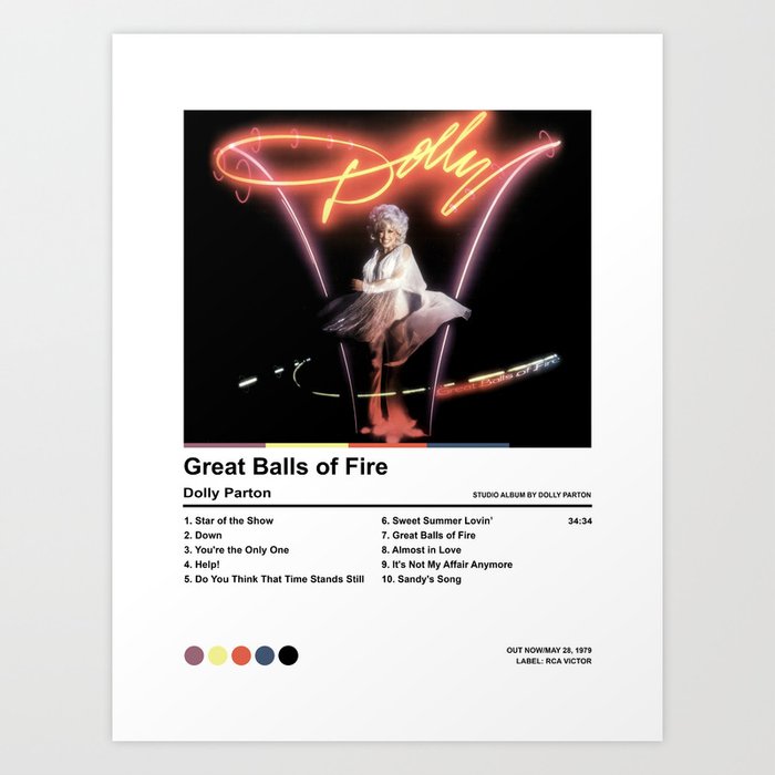 Dolly Parton-Great Balls of Fire Album Poster Art Print