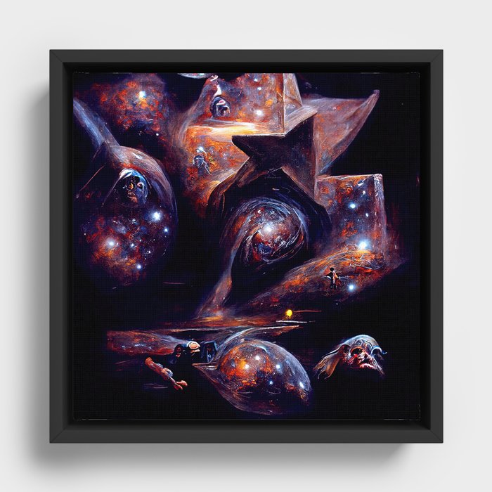 Exploring the fourth dimension Framed Canvas