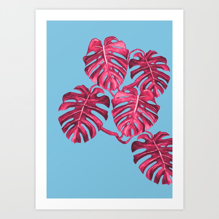 Monstera Deliciosa Swiss Cheese Plant Tropical Palm Art Print