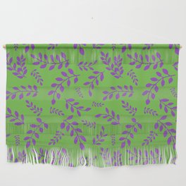 Purpureus Leaves on a Green Apple Background Wall Hanging