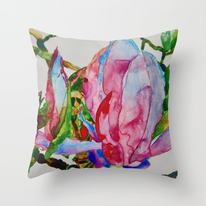 Dogwood Flower Throw Pillow by Pratibha Garewal Society6