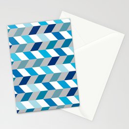 Abstract Dark Blue Light Blue and White Zig Zag Background. Stationery Card