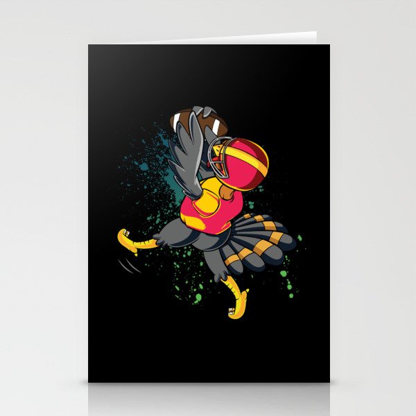Autumn Turkey Football Game Player Thanksgiving Stationery Cards