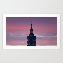 taipei skyscraper city sunset Art Print