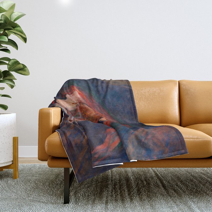 Love and Pain (Vampire) Edvard Munch Painting Throw Blanket