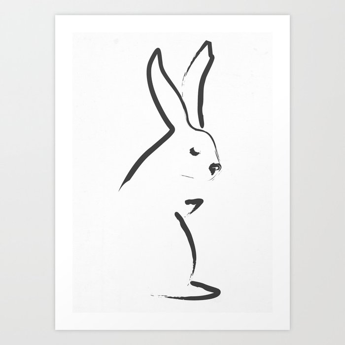 Zen Snow Bunny Art Print