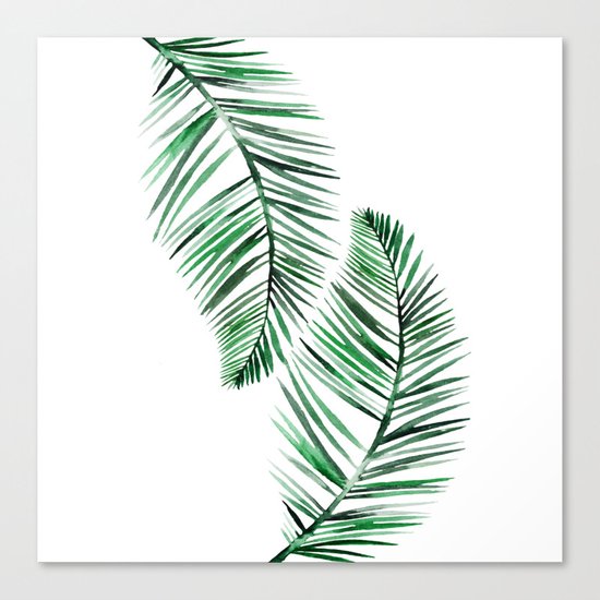 Tropical Exotic Palm Leaves on #Society6 Canvas Print